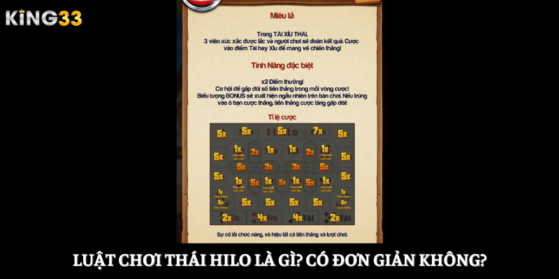 Luật chơi Thái Hilo là gì? Có đơn giản không?