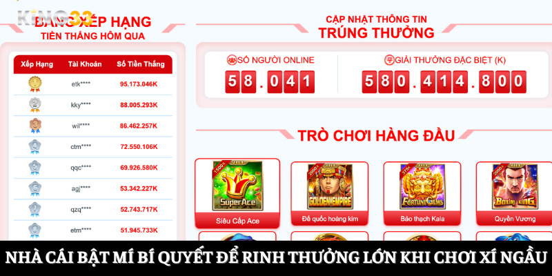 Nhà cái bật mí bí quyết để rinh thưởng lớn khi chơi xí ngầu